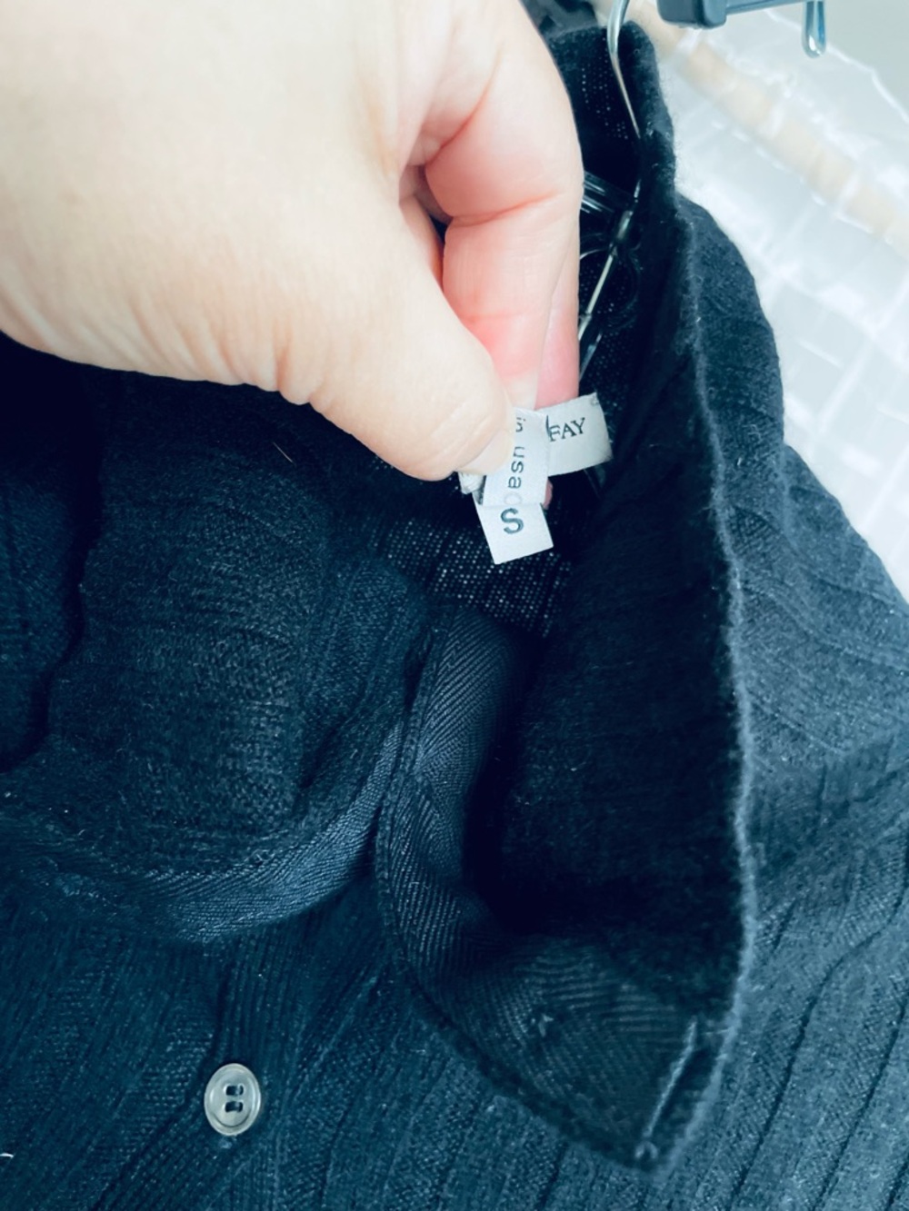 Morgane Le Fay Black Ribbed Button Cardigan - Picture 6 of 7